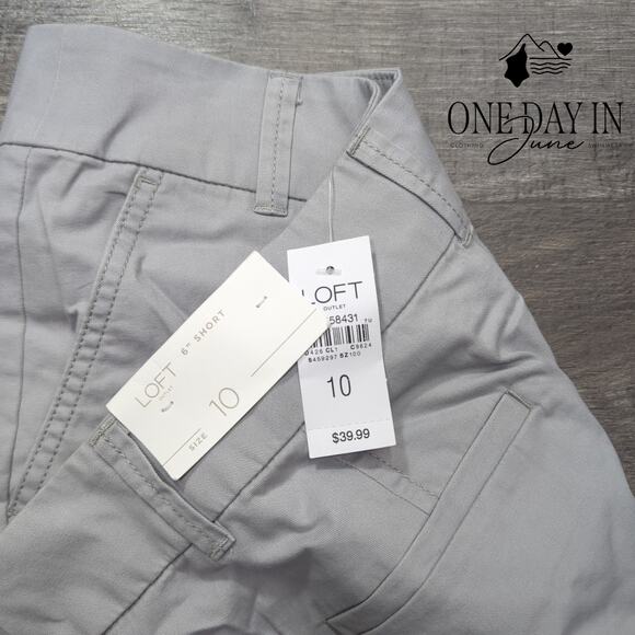 Loft Flat Front 6" Shorts Size 10 - Picture 2 of 7